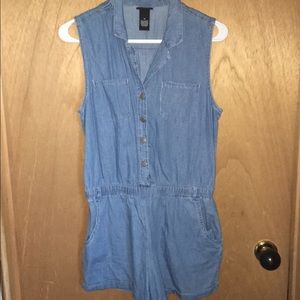 Juniors Denim Romper